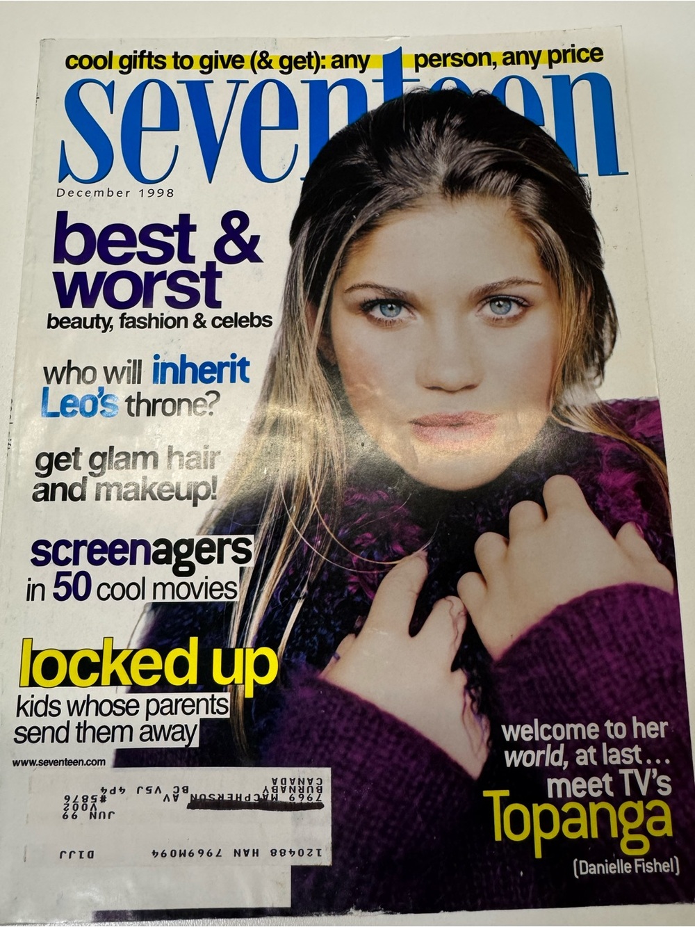 Seventeen 17 Teen Magazine December 1998 Danielle Fishel